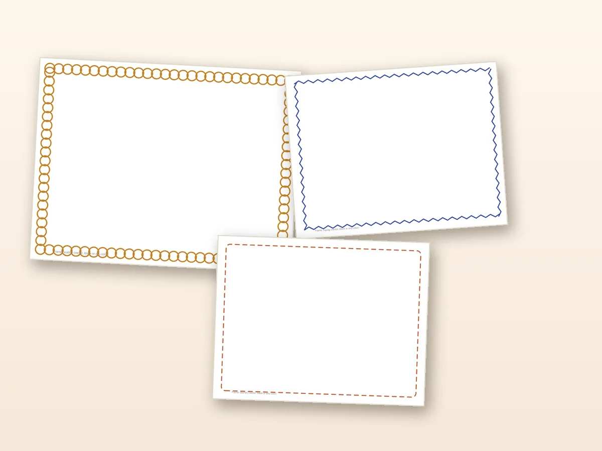 Corner frames from the kit laid out ready to dress a seasonal placemat