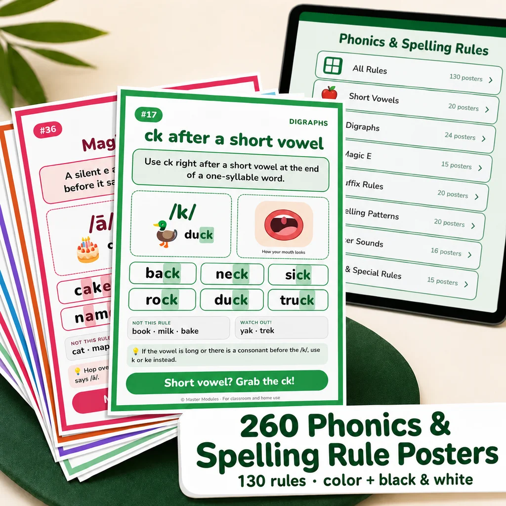 Phonics & Spelling Rules Posters